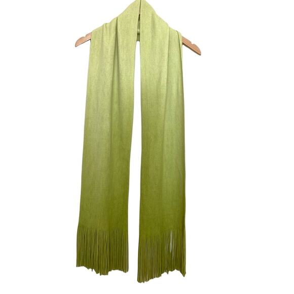 Women's scarf neon green rib knit ombré long wrap - Picture 1 of 8